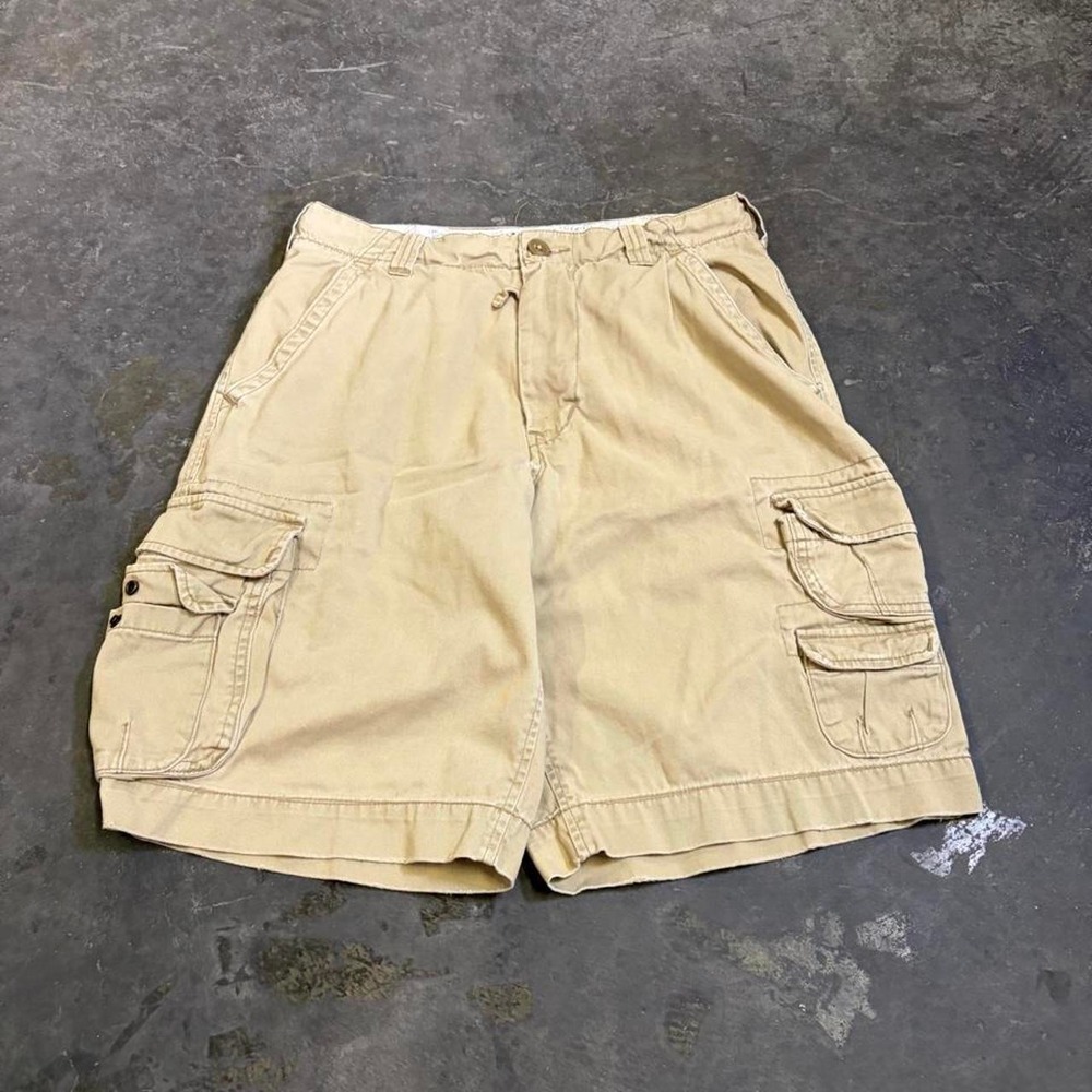 Abercrombie & Fitch Mens XL Tan Utility Cargo Shorts Y2K Vintage Skater
